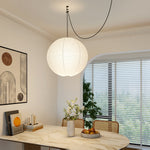 Japanese Paper Pendant Swag Light (black plug wire)