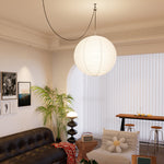 Kozo Paper Globe Swag Pendant (white plug wire)
