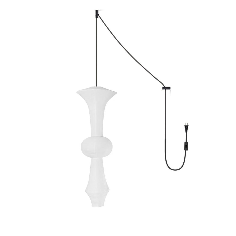 Washi Paper E Pendant Swag Light
