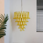 Wave Yellow Glass Chandelier