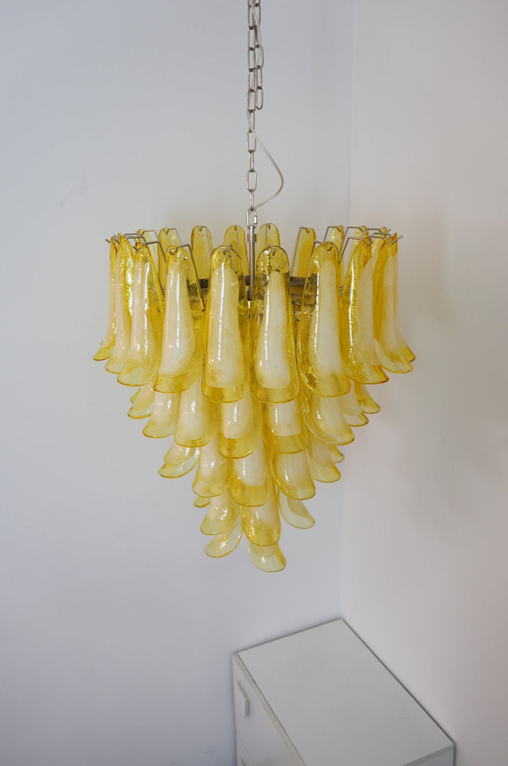 Wave Yellow Glass Chandelier