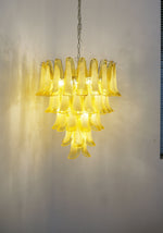 Wave Yellow Glass Chandelier