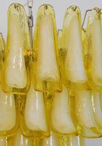 Wave Yellow Glass Chandelier