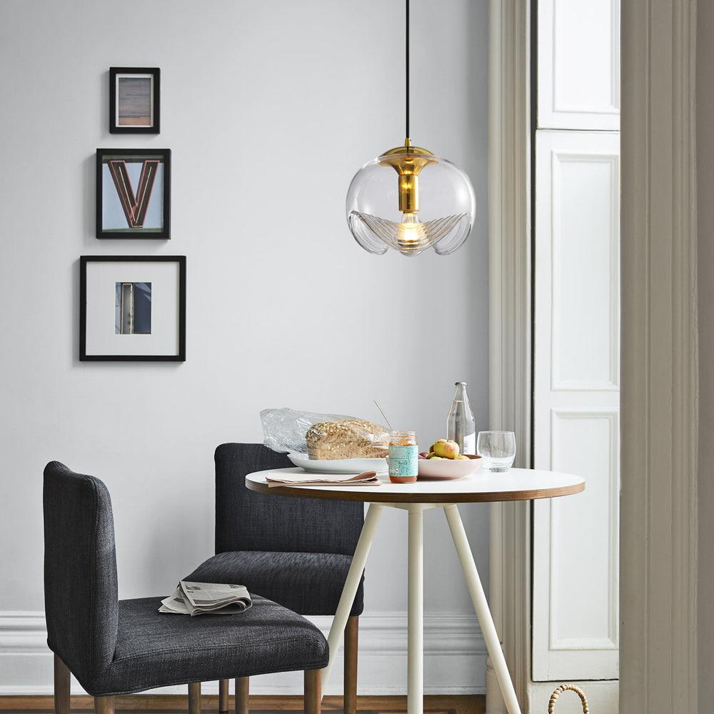 Wave Pendant Light – Modern Curved Glass Ceiling Fixture