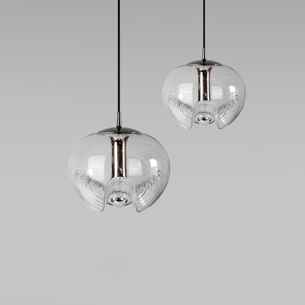 Wave Pendant Light – Modern Curved Glass Ceiling Fixture