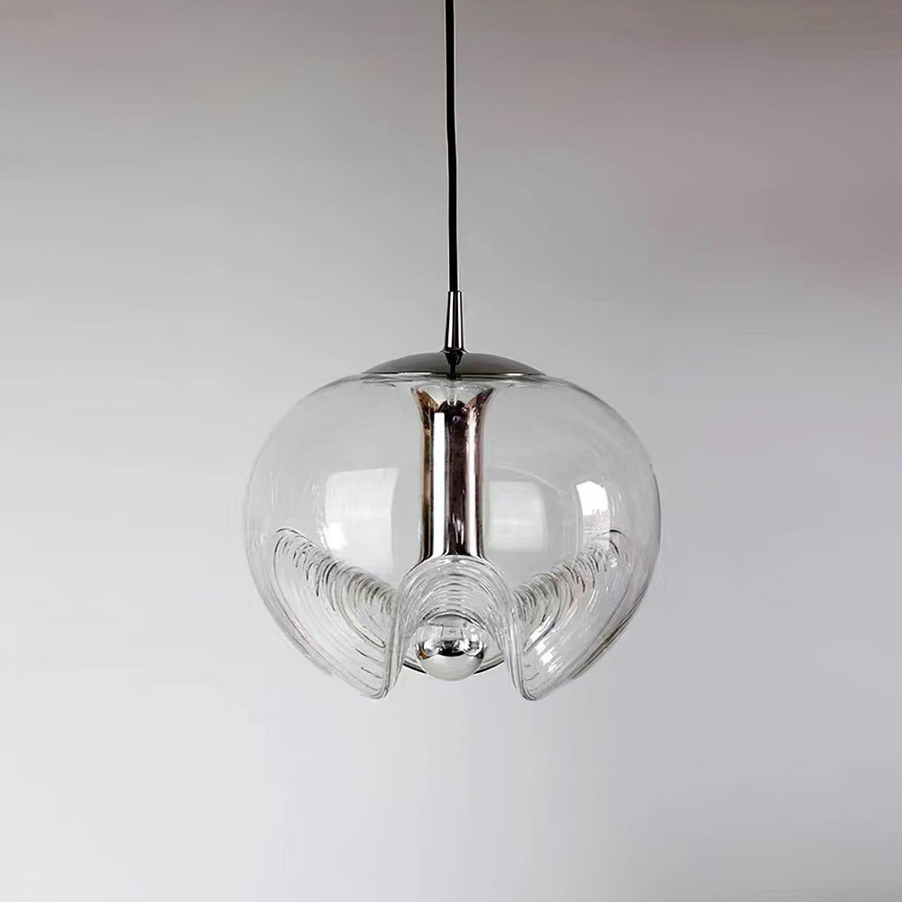 Wave Pendant Light – Modern Curved Glass Ceiling Fixture