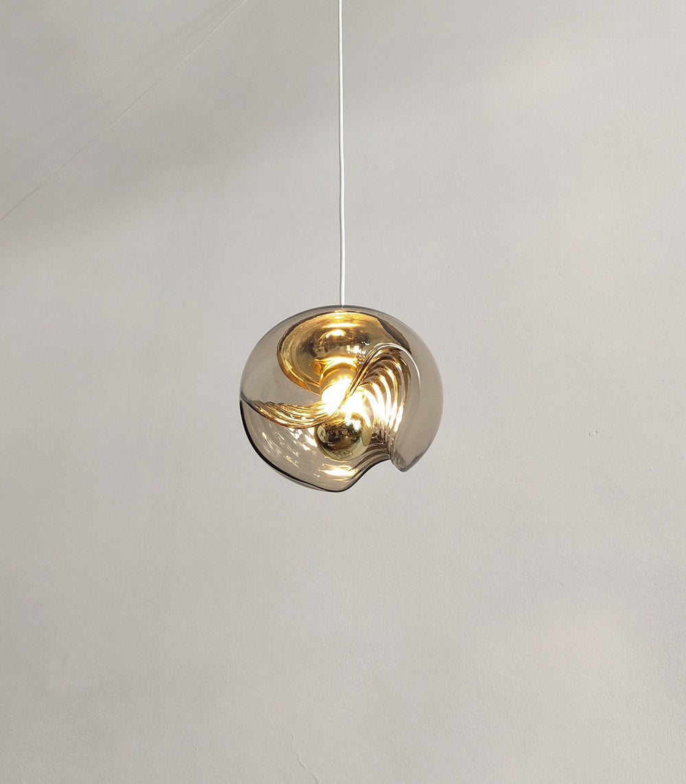 Wave Pendant Light – Modern Curved Glass Ceiling Fixture