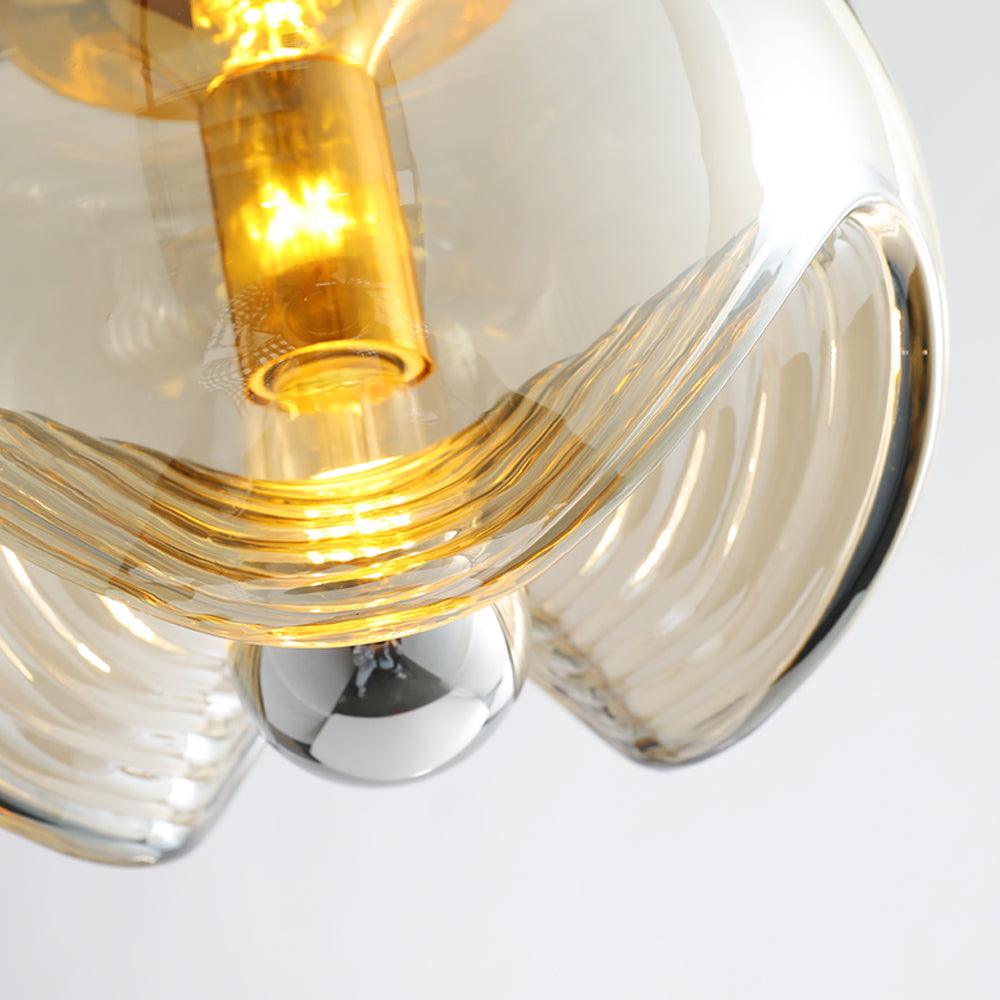 Wave Pendant Light – Modern Curved Glass Ceiling Fixture