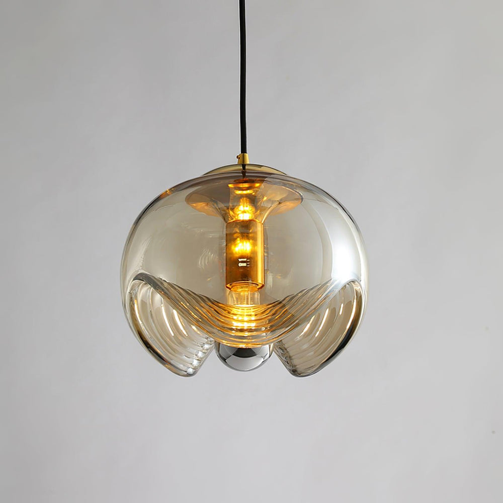 Wave Pendant Light – Modern Curved Glass Ceiling Fixture