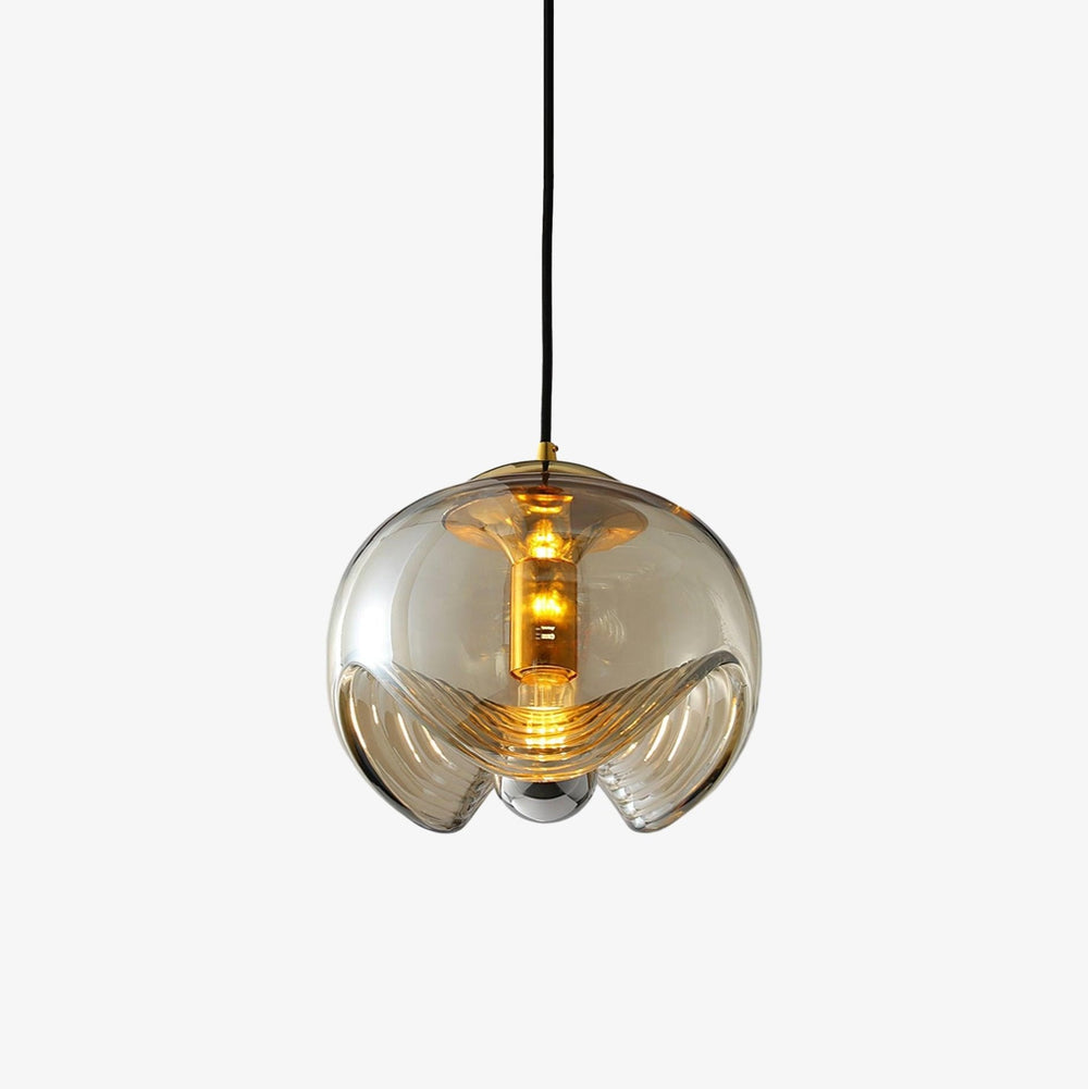 Wave Pendant Light – Modern Curved Glass Ceiling Fixture