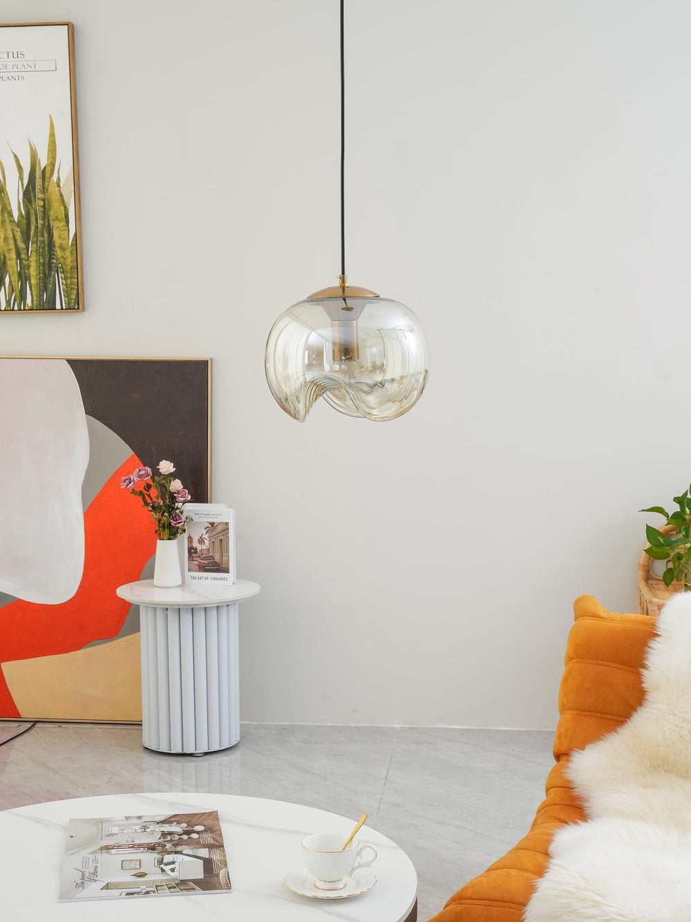 Wave Pendant Light – Modern Curved Glass Ceiling Fixture