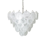 White Glass Disc Chandelier