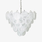 White Glass Disc Chandelier