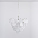 White Glass Disc Chandelier