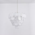 White Glass Disc Chandelier