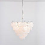 White Glass Disc Chandelier