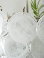 White Glass Disc Chandelier