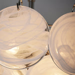 White Glass Disc Chandelier