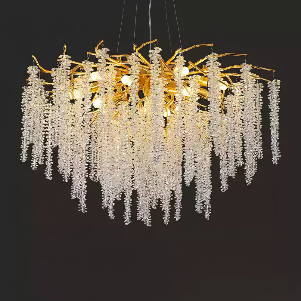 Wisteria Bloom Crystal Chandelier – Gold & Crystal Statement