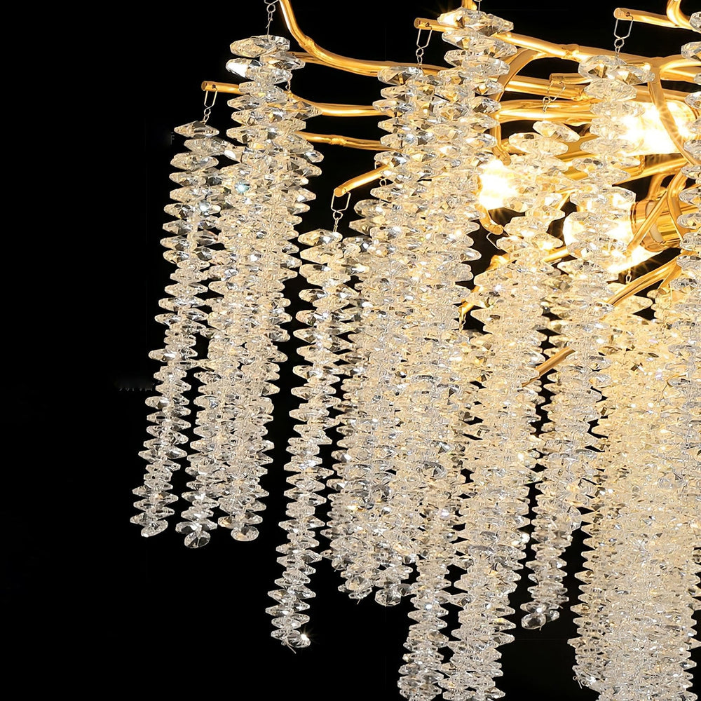 Wisteria Bloom Crystal Chandelier – Gold & Crystal Statement