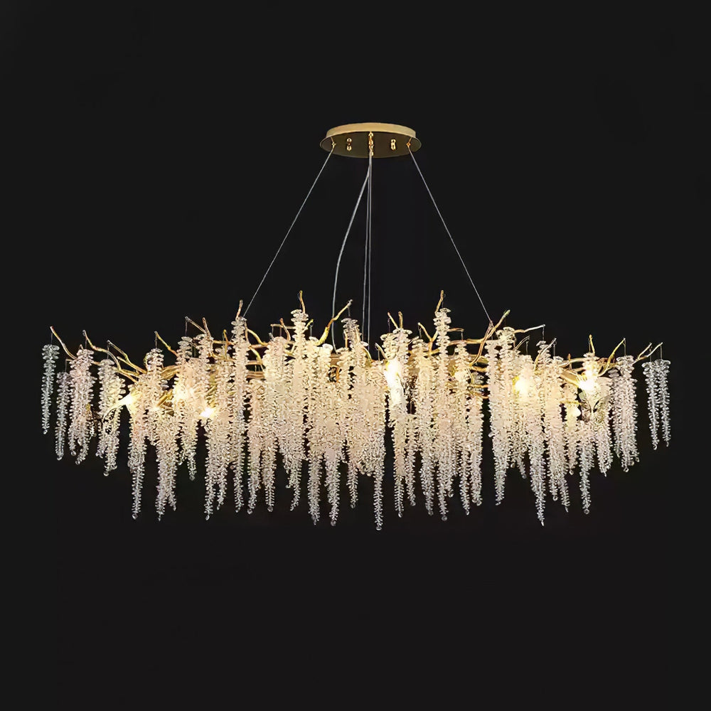 Wisteria Bloom Crystal Chandelier – Gold & Crystal Statement