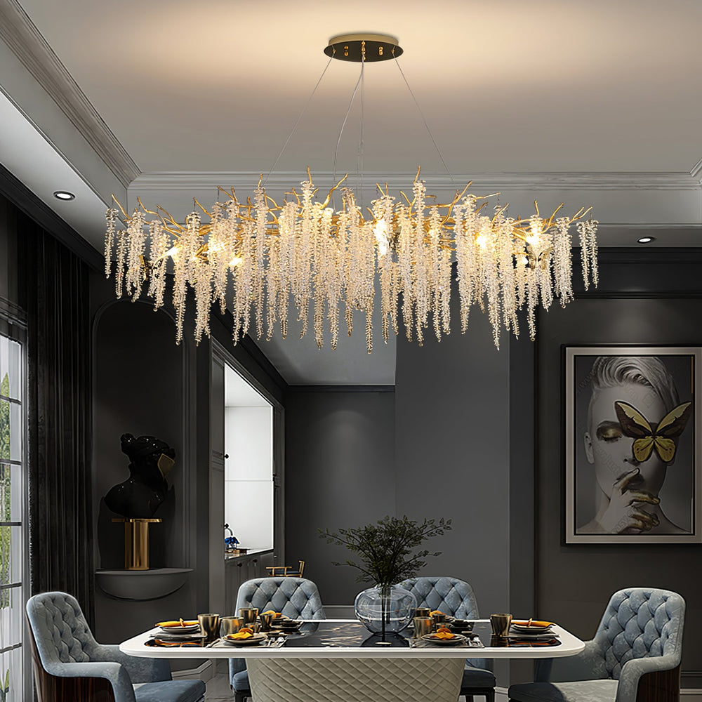 Wisteria Bloom Crystal Chandelier – Gold & Crystal Statement