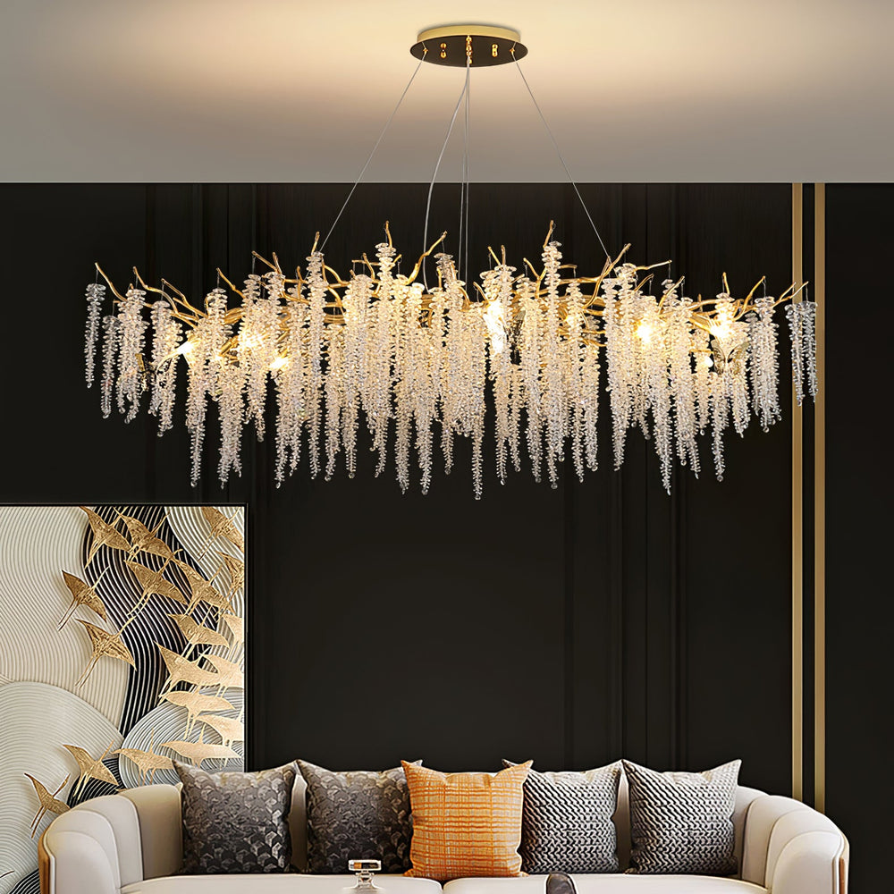 Wisteria Bloom Crystal Chandelier – Gold & Crystal Statement
