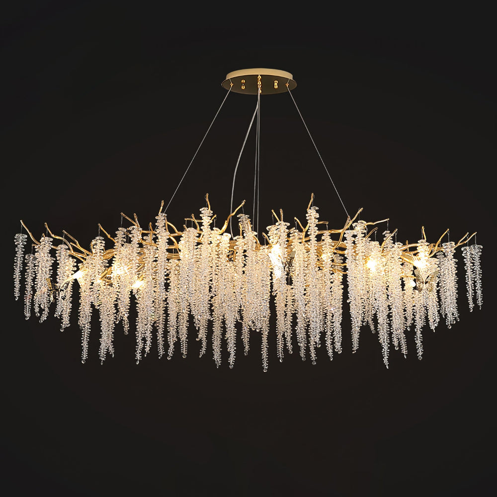 Wisteria Bloom Crystal Chandelier – Gold & Crystal Statement