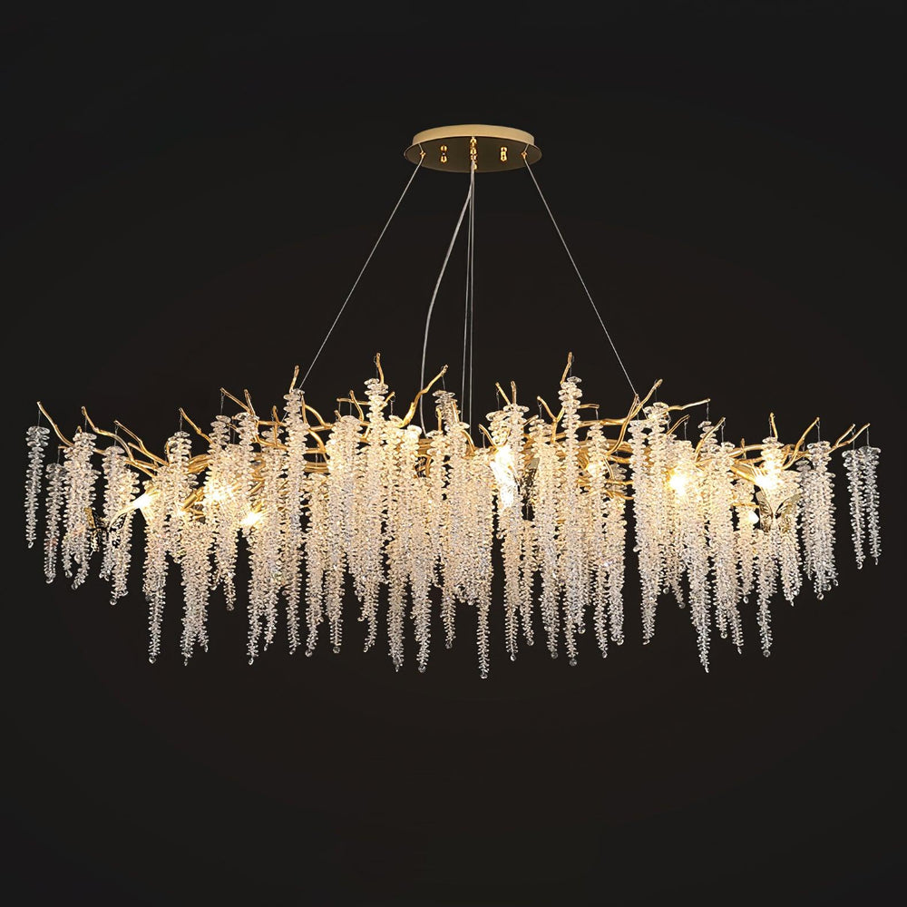 Wisteria Bloom Crystal Chandelier – Gold & Crystal Statement