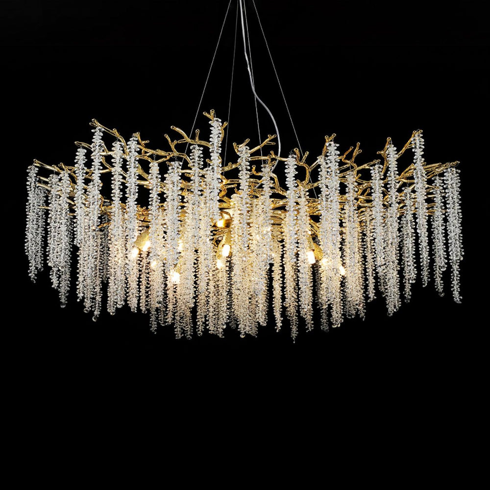Wisteria Bloom Crystal Chandelier – Gold & Crystal Statement