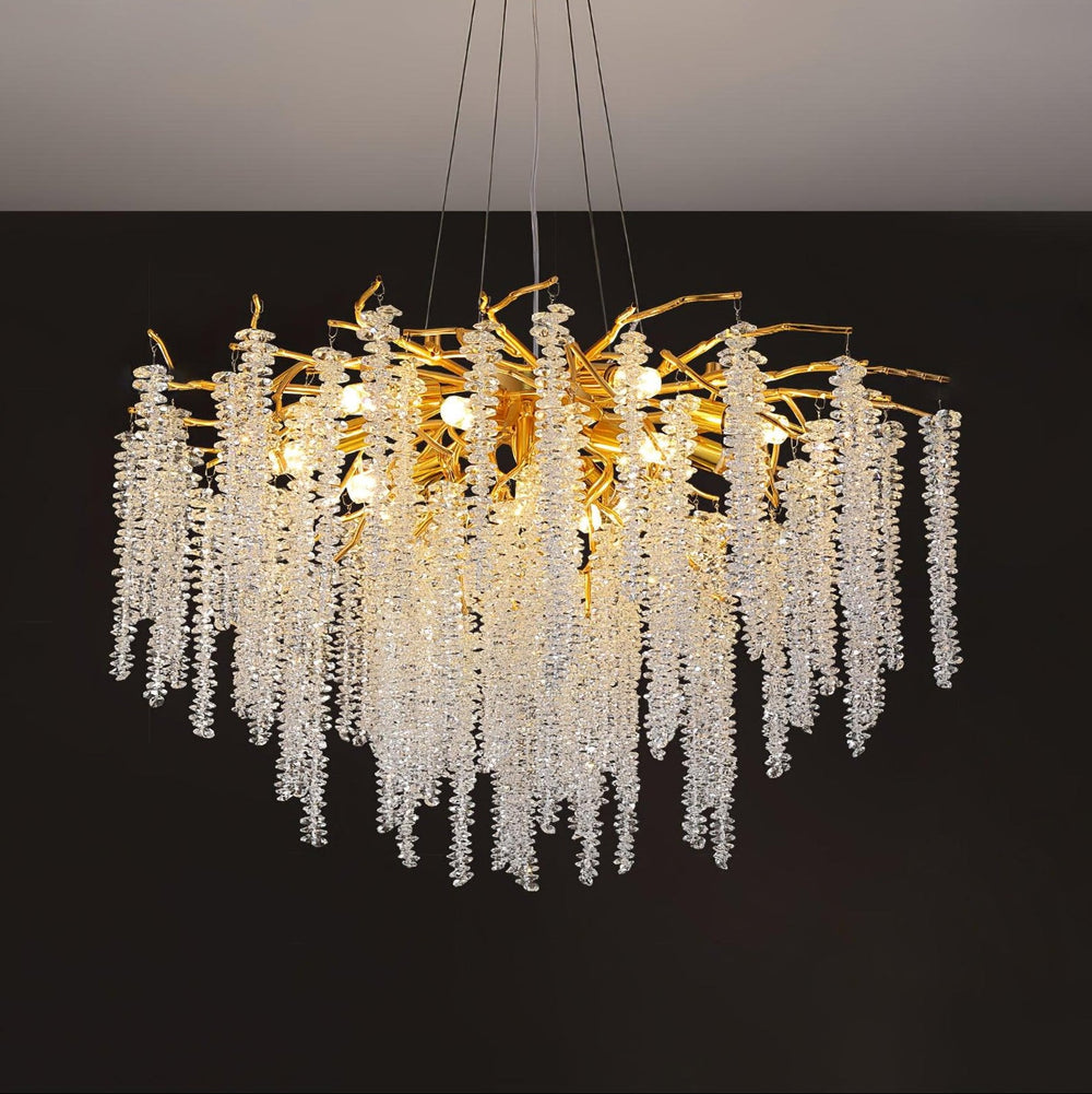 Wisteria Bloom Crystal Chandelier – Gold & Crystal Statement