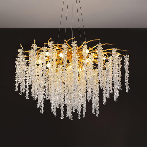 Wisteria Bloom Crystal Chandelier – Gold & Crystal Statement