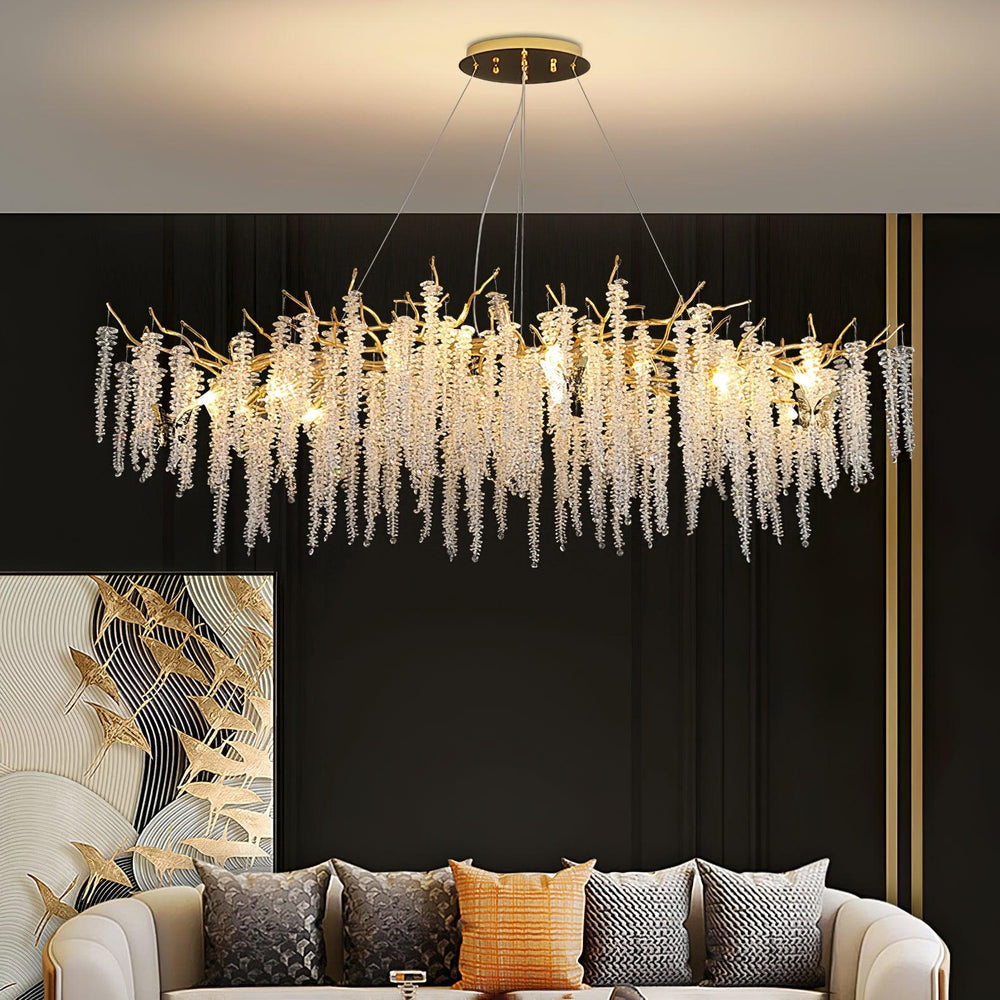 Wisteria Bloom Crystal Chandelier – Gold & Crystal Statement