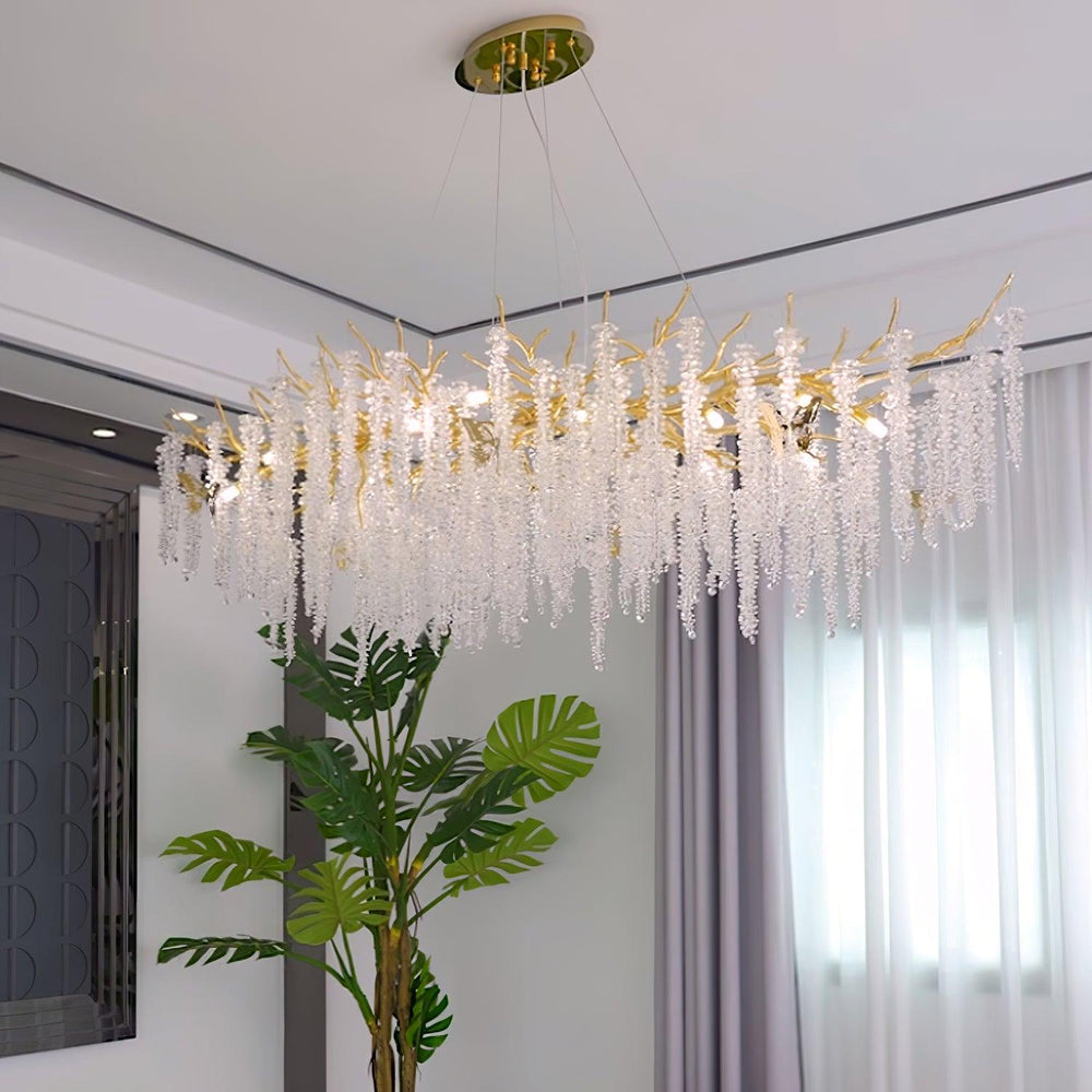 Wisteria Bloom Crystal Chandelier – Gold & Crystal Statement