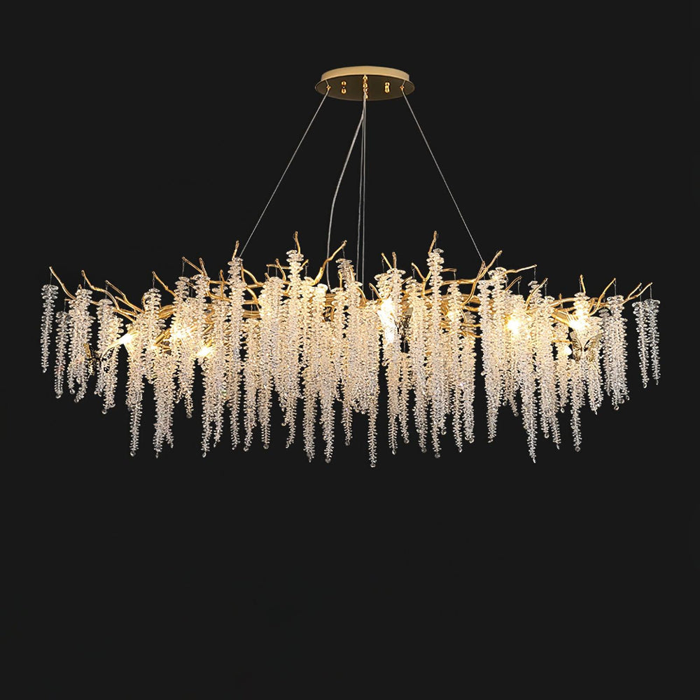 Wisteria Bloom Crystal Chandelier – Gold & Crystal Statement