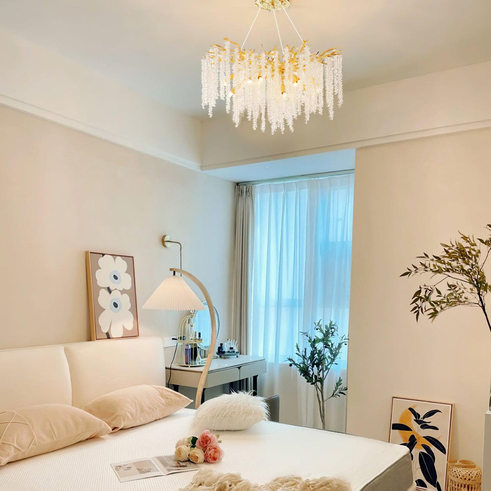 Wisteria Bloom Crystal Chandelier – Gold & Crystal Statement