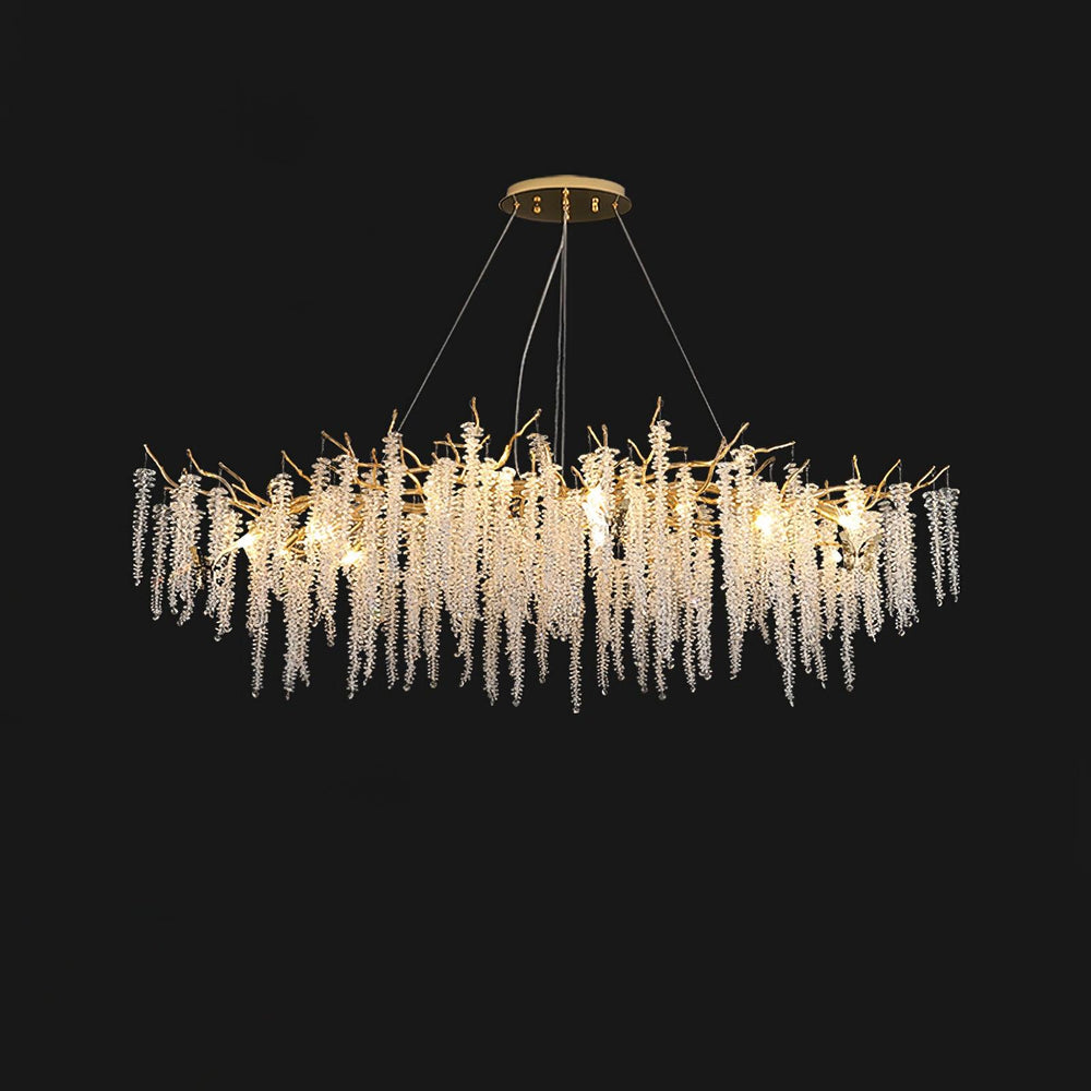 Wisteria Bloom Crystal Chandelier – Gold & Crystal Statement