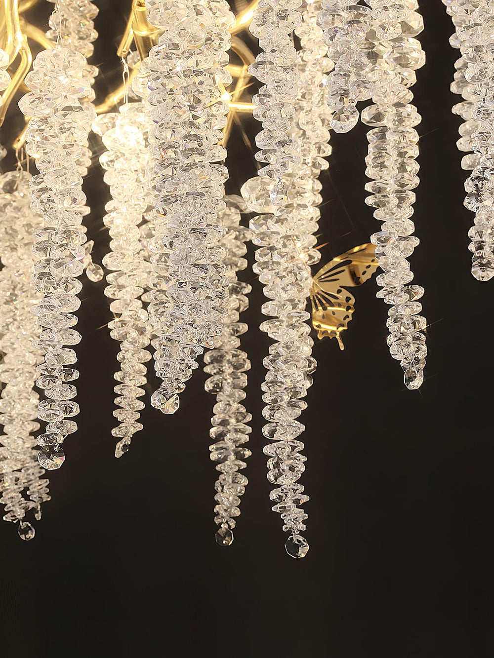 Wisteria Bloom Crystal Chandelier – Gold & Crystal Statement