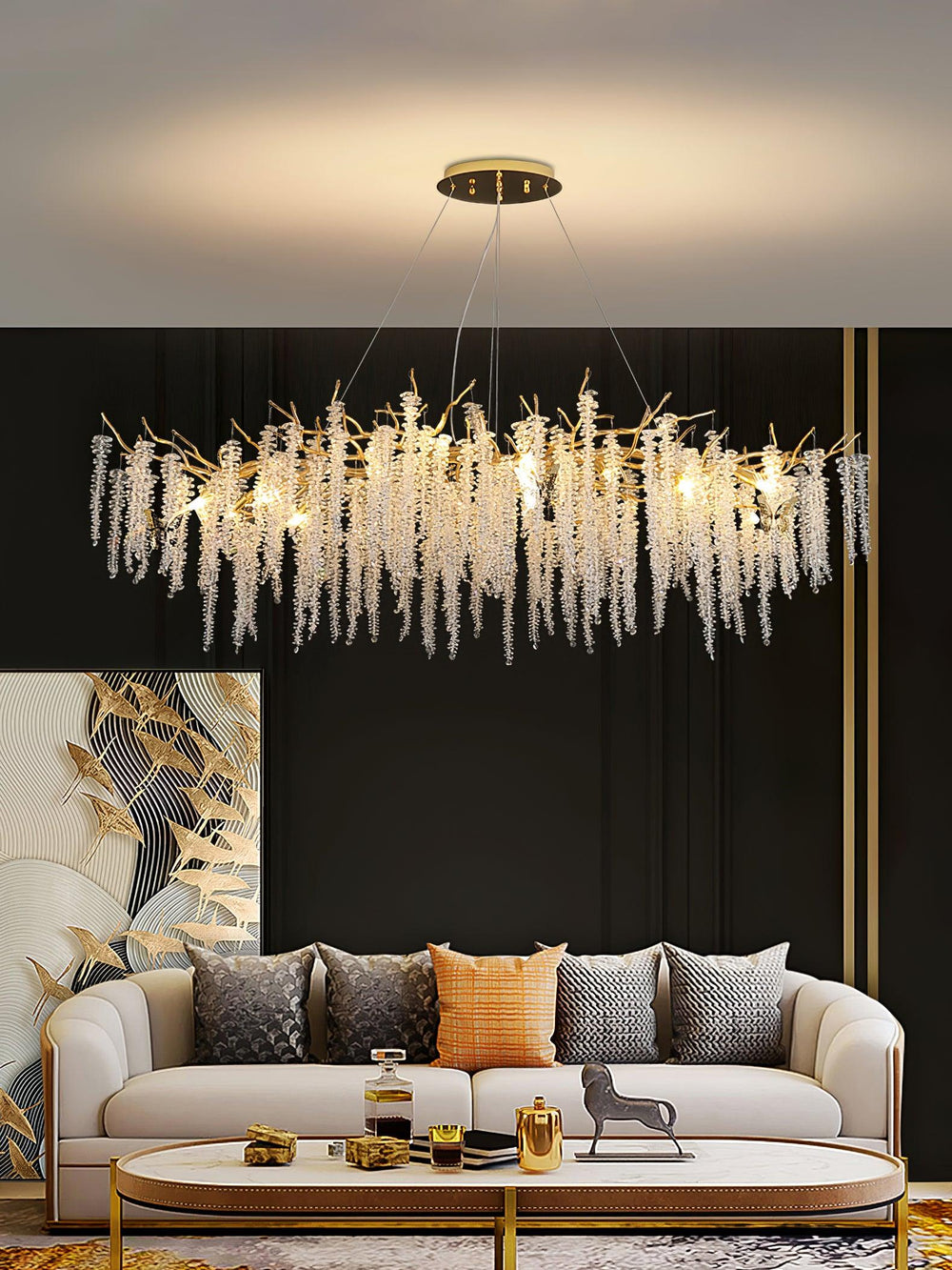 Wisteria Bloom Crystal Chandelier – Gold & Crystal Statement