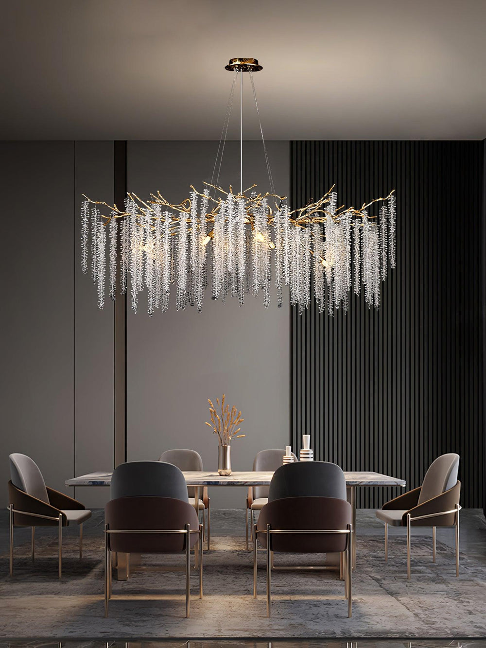 Wisteria Bloom Crystal Chandelier – Gold & Crystal Statement