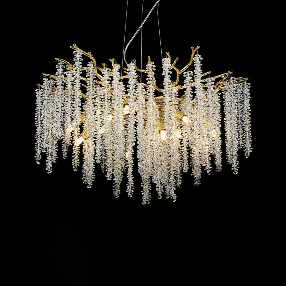 Wisteria Bloom Crystal Chandelier – Gold & Crystal Statement