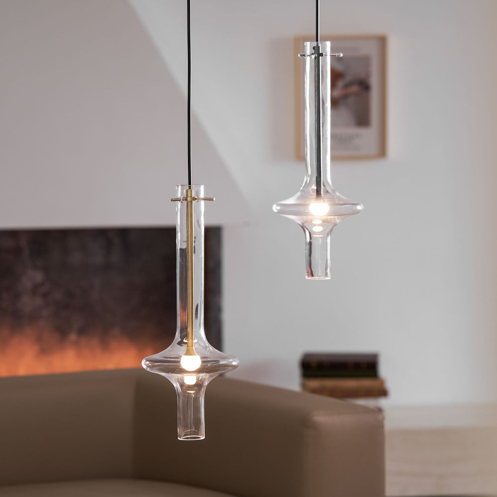 Wonder Glass Globe Suspension Lamp – Gold & Black Multi-Head