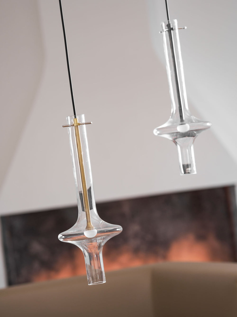 Wonder Glass Globe Suspension Lamp – Gold & Black Multi-Head