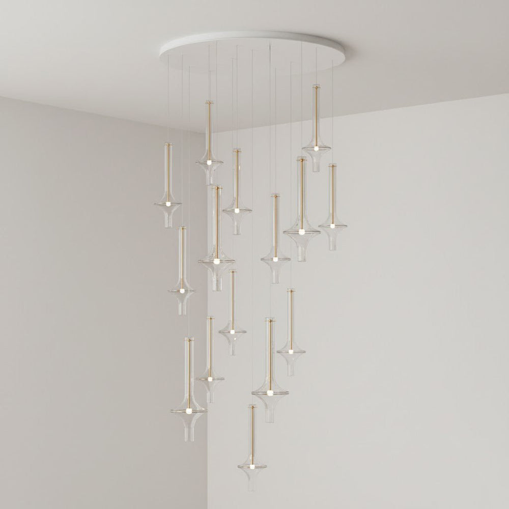 Wonder Glass Globe Suspension Lamp – Gold & Black Multi-Head