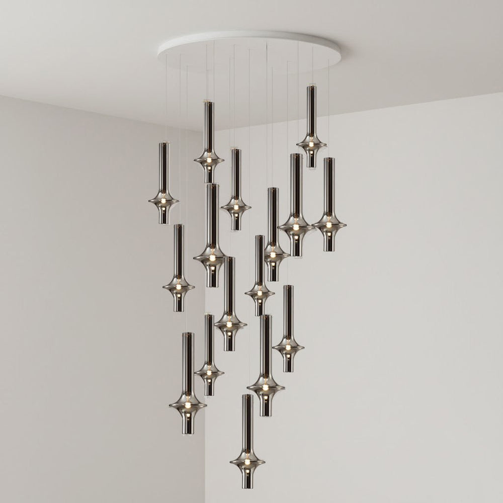 Wonder Glass Globe Suspension Lamp – Gold & Black Multi-Head