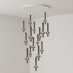 Wonder Glass Globe Suspension Lamp – Gold & Black Multi-Head