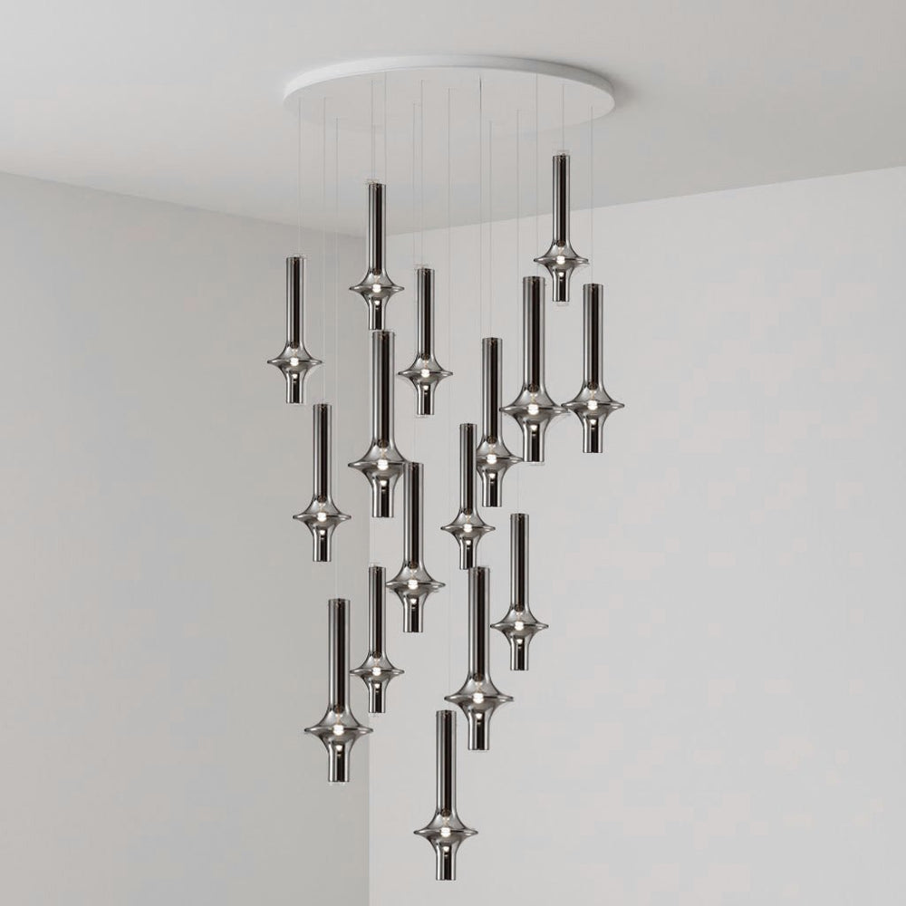 Wonder Glass Globe Suspension Lamp – Gold & Black Multi-Head