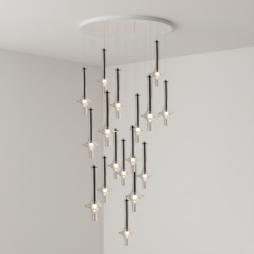 Wonder Glass Globe Suspension Lamp – Gold & Black Multi-Head