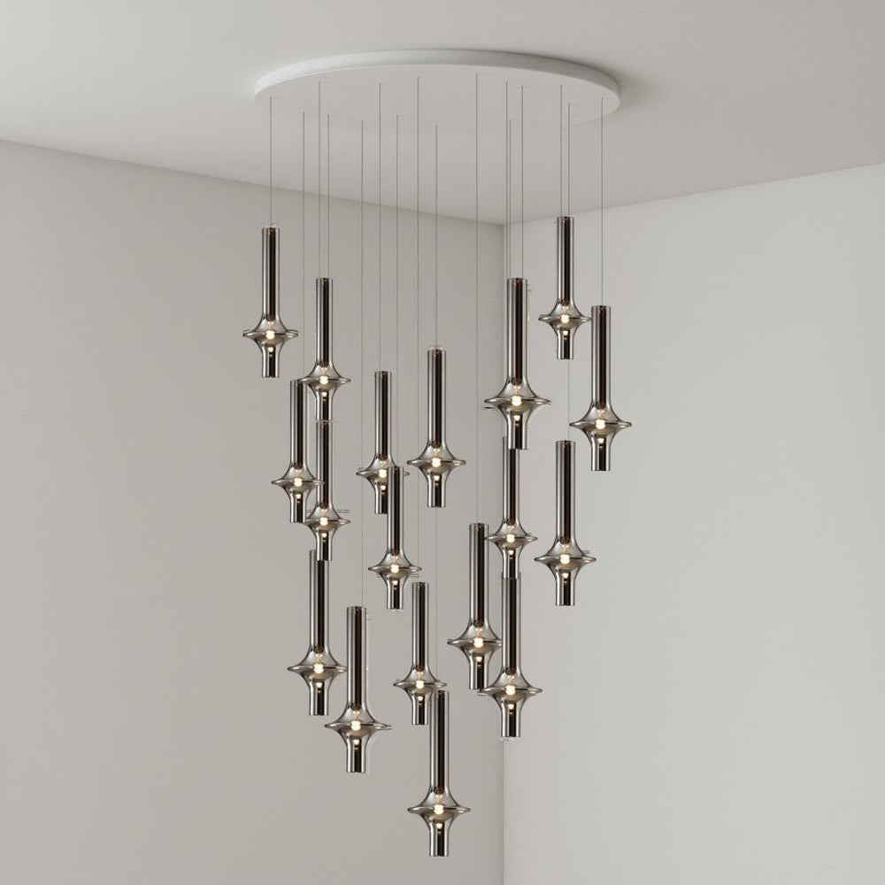 Wonder Glass Globe Suspension Lamp – Gold & Black Multi-Head