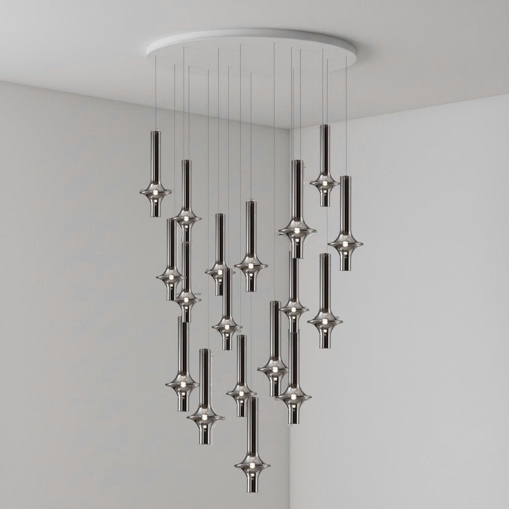 Wonder Glass Globe Suspension Lamp – Gold & Black Multi-Head